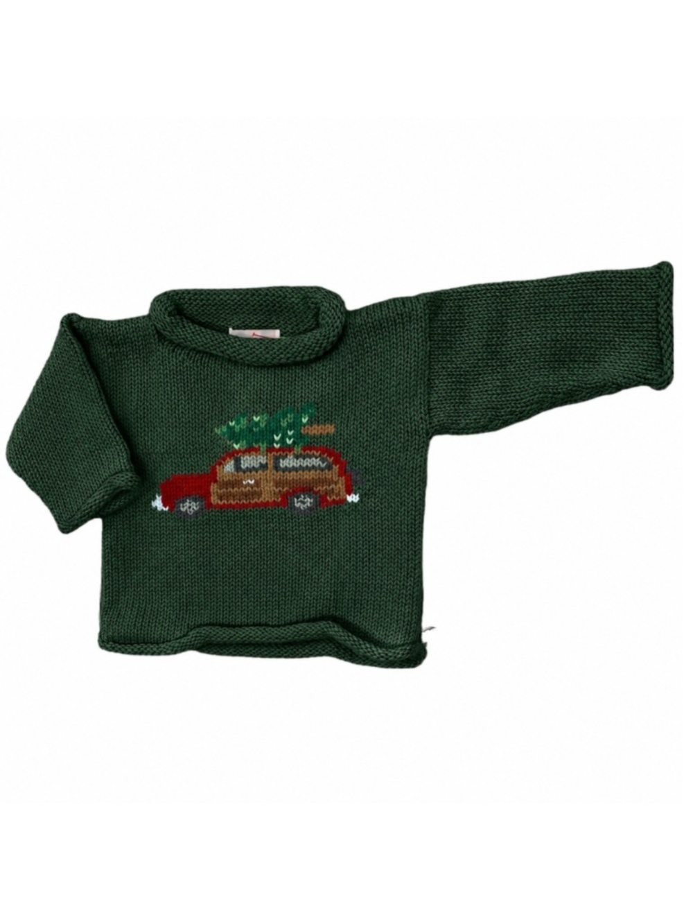 Like New The Red Wagon Green Woody Wagon Christmas Roll Neck Unisex Sweater, 12M
